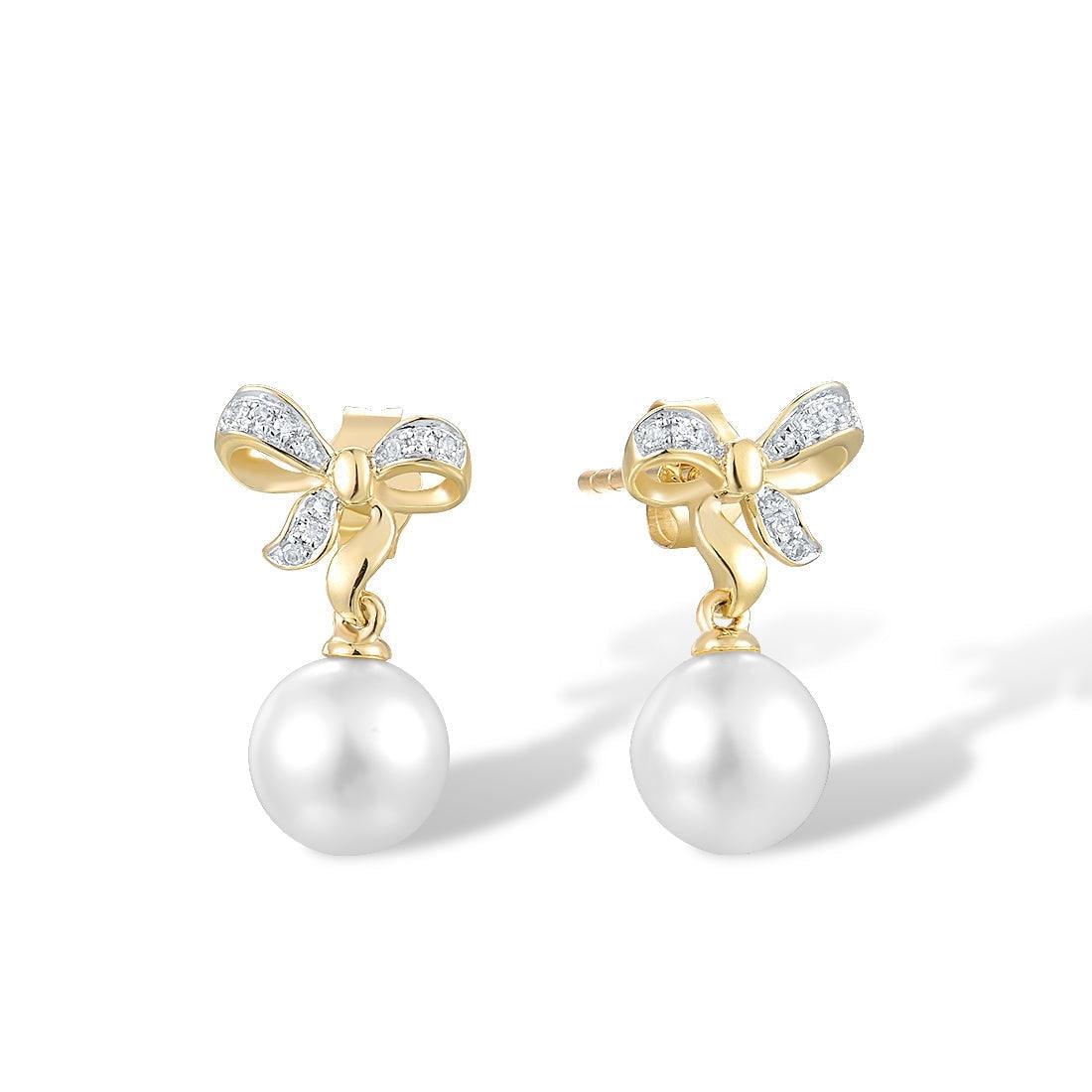 Gold & Diamond Stud Earrings